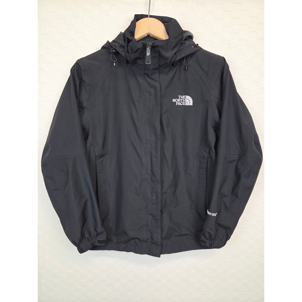 The North Face Gore-Tex Rain Jacket Women Small Black Hooded Shell